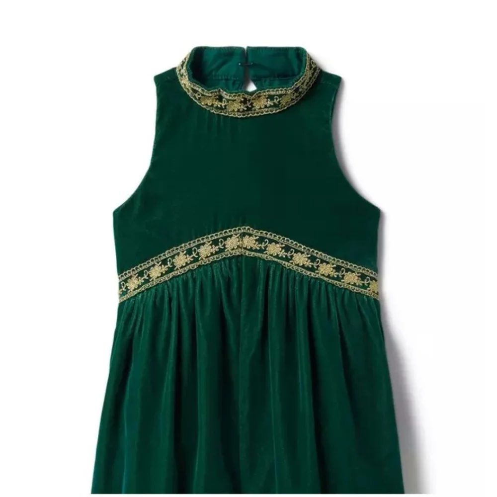 Janie and Jack Enchanted Forest Velvet Gold Trim Holiday‎ Jumpsuit